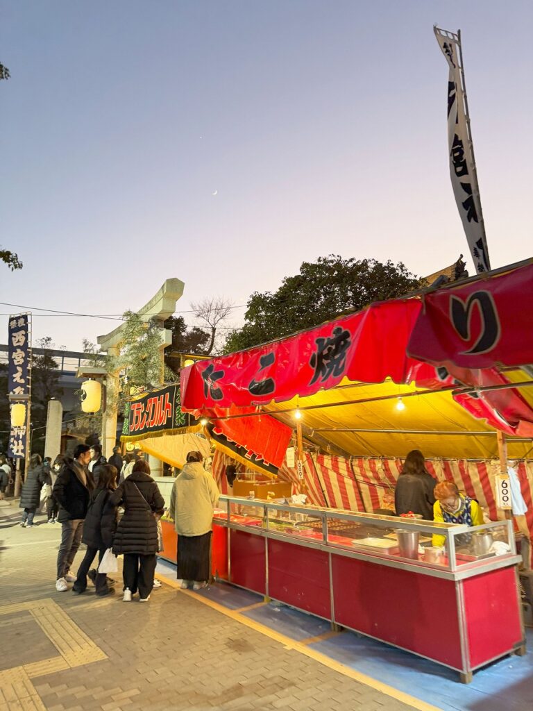 西宮神社、初詣、屋台