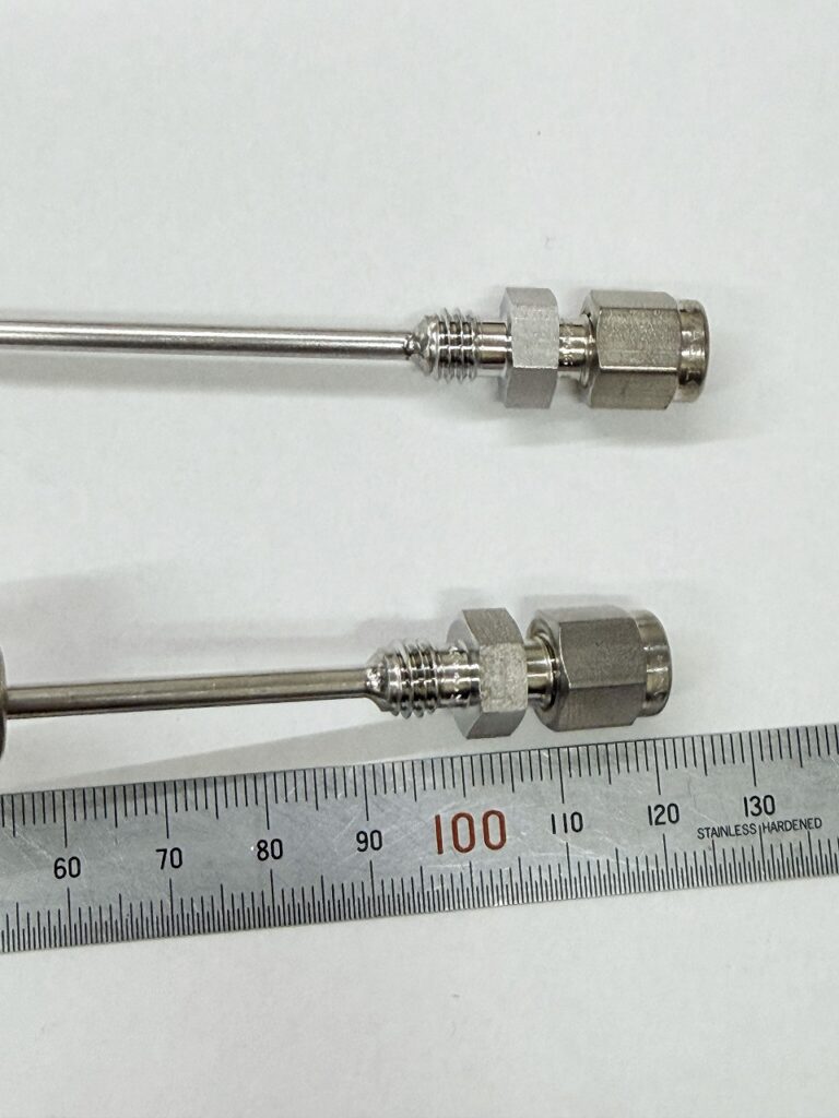 スェージロック継手とステンレスチューブの溶接。株式会社テクノファームです。