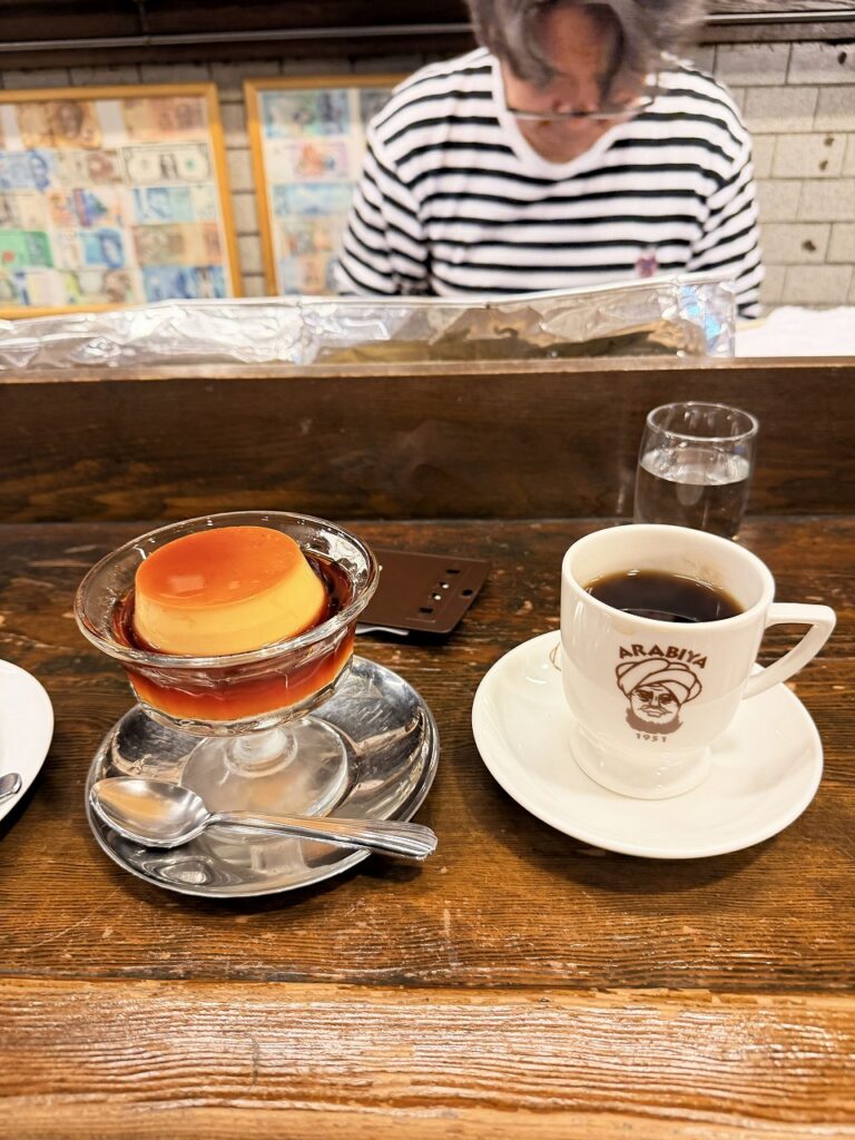 アラビヤコーヒー難波 プリンとコーヒー