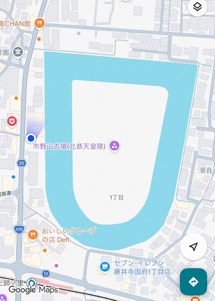 市野山古墳(允恭天皇陵)の地図