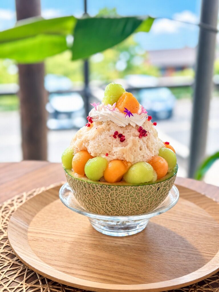 369Terrace Café 近江八幡　メロンのパフェ