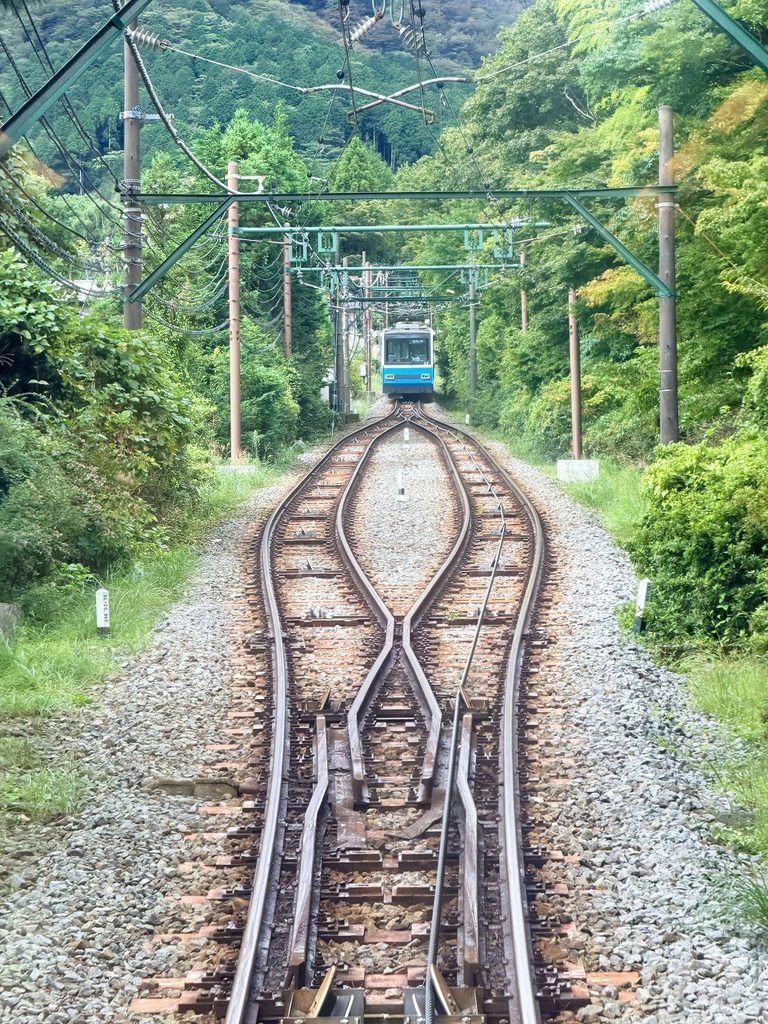 箱根登山ケーブルカーの交差